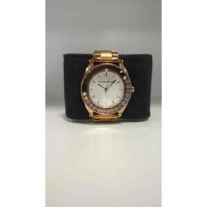 BCBGMAXAZRIA Gold Tone Watch with Colorful Crystals